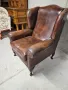 Кресло в стил Честърфийлд (естествена кожа), снимка 1