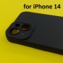 калъф за iPhone 14 силиконов черен матов защита на камерата, снимка 1 - Калъфи, кейсове - 38296005
