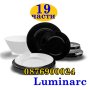 ПРОМО! ЛУКСОЗЕН Luminarc Сервиз за хранене черно бял 19 части , снимка 1 - Сервизи - 43725474