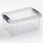 Пластмасова кутия за съхранение прозрачна с капак и дръжки 9 л, снимка 1
