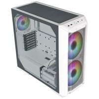 Cooler Master HAF 500, midi tower, ARGB, закалено стъкло - бяло, снимка 3 - Захранвания и кутии - 44016853