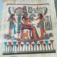 Египетски папирус. Оригинал. Ръчно рисуван. Картина. Подписан. , снимка 2 - Антикварни и старинни предмети - 38121915
