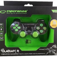 Нов безжичен джойстик USB 2.4GHZ за PC/PS3 Esperanza Cladiator GХ600, снимка 1 - Джойстици и геймпадове - 32343329