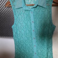 Дамска лятна блуза риза от дантела с копчета , снимка 1 - Ризи - 28901725