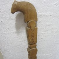 Стар дървен бастун, дърворезба, снимка 3 - Други ценни предмети - 28951212
