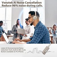 Нови Безжични слушалки Bluetooth с микрофон CVC шумопотискане за работа, снимка 5 - Bluetooth слушалки - 40580773