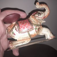 Фигура,играчка,арт Деко,свещник,слон ламарина, снимка 4 - Антикварни и старинни предмети - 43556166
