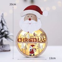 Коледна светеща фигурка Дядо Коледа. Изработена от дърво с лазерно изрязани 3D мотиви, снимка 4 - Декорация за дома - 43049263