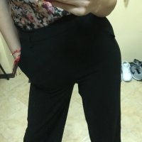 Черен панталон с широки крачули, снимка 4 - Панталони - 28184214