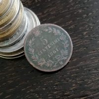 Монета - Италия - 5 чентесими | 1861г., снимка 1 - Нумизматика и бонистика - 29052652