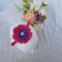 Диадеми с цвете от органза, снимка 3 - Аксесоари за коса - 39495512