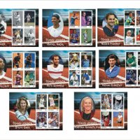Чисти блокове Спорт Тенис легенди  2022 Тонго , снимка 2 - Филателия - 37374013