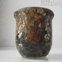 стара стъклена чаша - свещник, стъкло, снимка 2 - Декорация за дома - 28875961