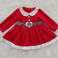 Коледна рокля 9-12 месеца, снимка 1 - Бебешки рокли - 37995735