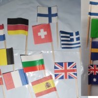 25 бр хартиени коктейлни знамена флагчета клечки държави хапки, снимка 2 - Други - 25443232