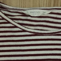 Детска блуза MANGO, size 11/12, райе екрю и винено, много запазена, снимка 3 - Детски Блузи и туники - 35082956