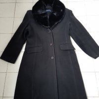 Дамско зимно палто с яка от изкуствена кожа, снимка 1 - Палта, манта - 39674157