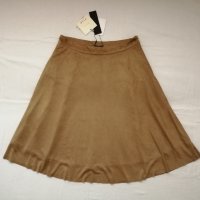 VILA нова дамска велурена/плюшена пола в бежов цвят р-р M, снимка 1 - Поли - 43946442