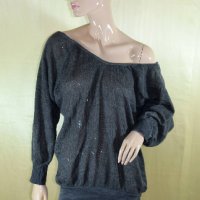 Дамска сива вълнена блуза Made in Italy мохер и вълна, снимка 5 - Блузи с дълъг ръкав и пуловери - 33322110
