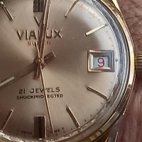 швейцарски позлатен часовник Vialux super 21jewels , снимка 5 - Мъжки - 44094424
