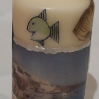 Ръчно декорирани свещи - Море, снимка 5 - Други - 43751724