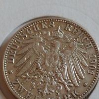 Сребърна монета 2 марки 1901г. Германска Империя Прусия Годишнина Кралско семейство 42053, снимка 10 - Нумизматика и бонистика - 43799124