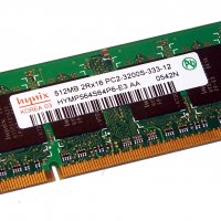 Рам памет RAM Hynix модел hymp564s64p6-e3 512 MB DDR2 333 Mhz честота за лаптоп, снимка 1 - RAM памет - 28882067