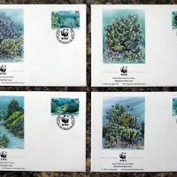 Тувалу 1992 - 4 броя FDC Комплектна серия - WWF, снимка 1 - Филателия - 38619224