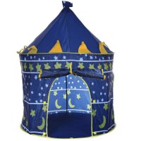 Детска палатка за игра, Синя, Замък + чанта за съхранение, снимка 1 - Други - 40721592