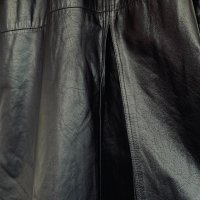 Дълъг черен кожен тренчкот,тренд, снимка 11 - Палта, манта - 32318250