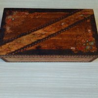 Стара голяма дървена пирографирана кутия,освежена с лак, снимка 6 - Антикварни и старинни предмети - 32935374