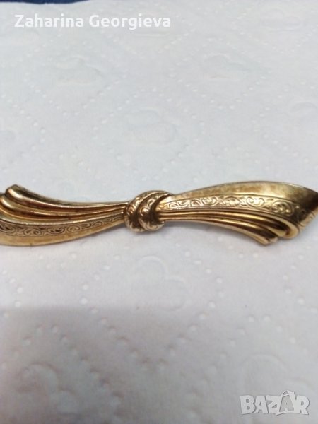 Брошка старинна позлатена, снимка 1