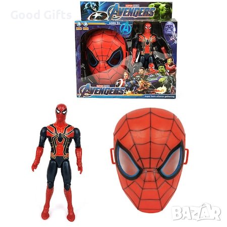 Фигура с маска спайдърмен, със светлини и звуци, снимка 1