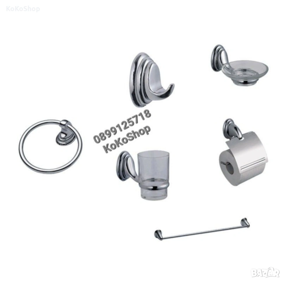 Комплект аксесоари за баня-6 части, аксесоари за баня, снимка 1