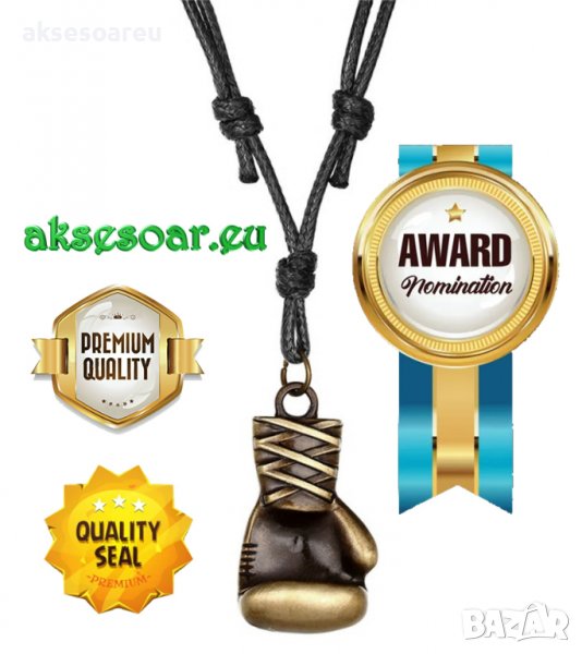 Колие боксова ръкавица пънк боксови ръкавици, кожена огърлица, дължината може да се регулира свободн, снимка 1