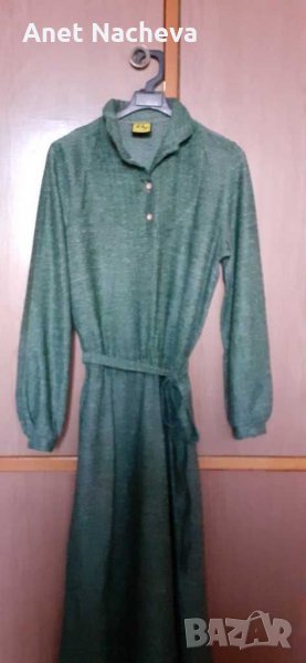 Дамска рокля пролетна, петролено шарена, снимка 1