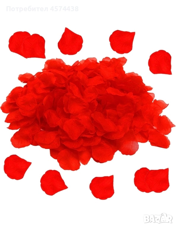 Комплект изкуствени розови листенца, декоративни, снимка 1