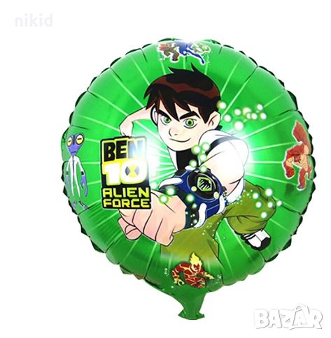 ben Ten 10 Бен Тен Кръгъл фолио фолиев балон хелий или въздух, снимка 1