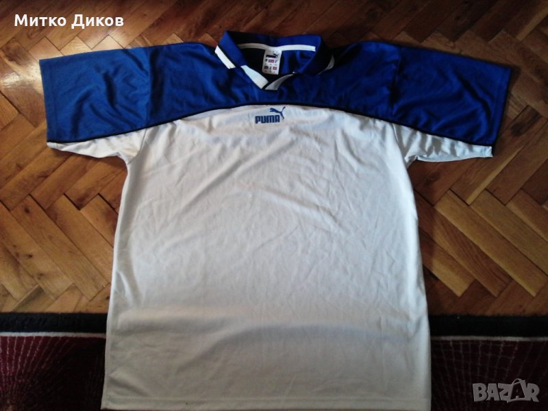 Тениска Пума футболна бяло синьо размер ХЛ, снимка 1