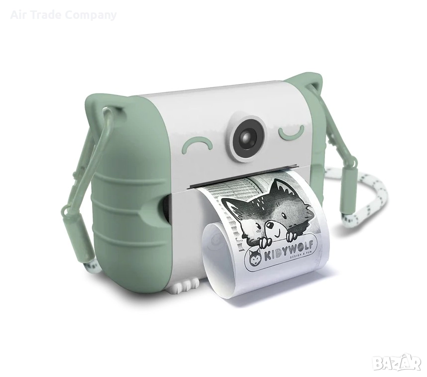 Фотоапарат за моментни снимки Kidywolf, 20 Mpx, зелен, снимка 1