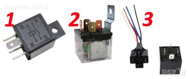 Универсално Автомобилно Реле с 4 и 5 крачета 12V 30А/40A 4 и 5 пина, снимка 1