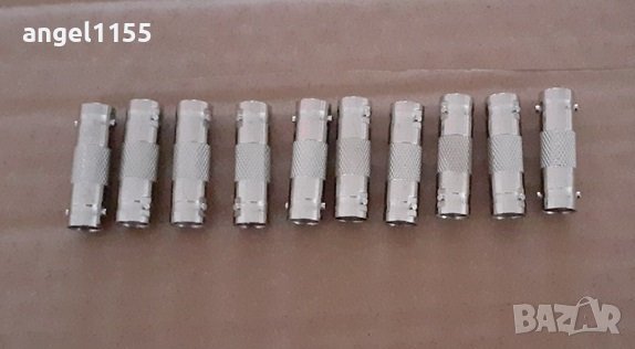 BNC конектор преходник Двоен за удължаване на коаксиален кабел, за видеонаблюдение, снимка 1