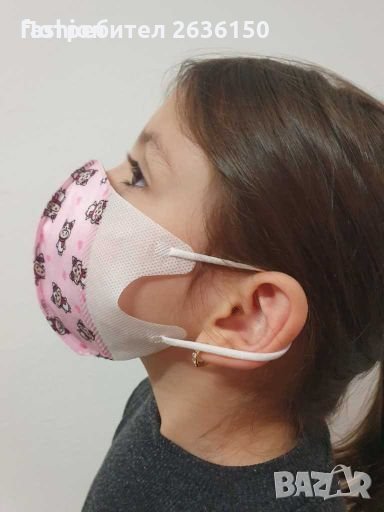 Детска антибактериална предпазна маска за лице с висока защита KN95 FFP2, снимка 1