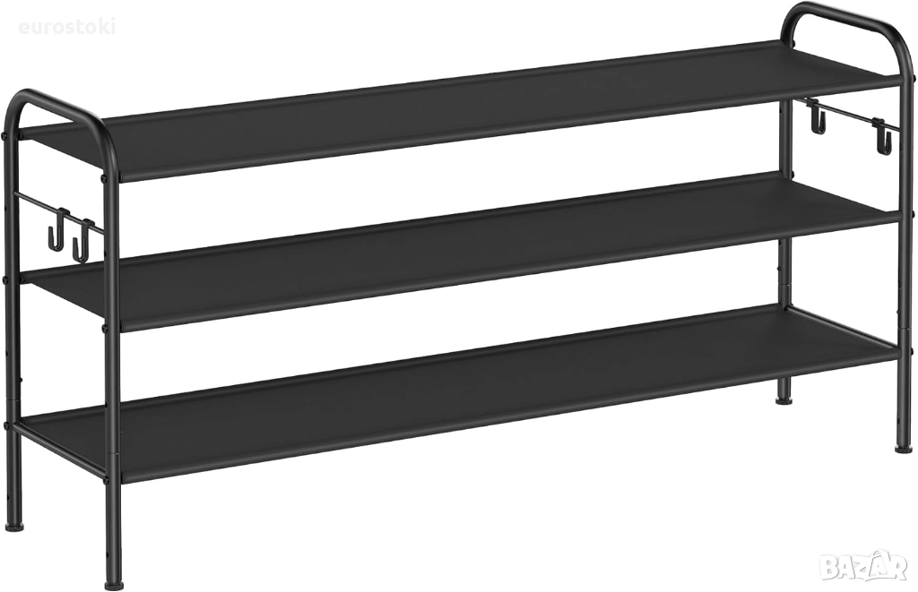 SONGMICS Стойка за обувки, 3-етажен органайзер за обувки, побира до 18 чифта обувки, регулируема , снимка 1