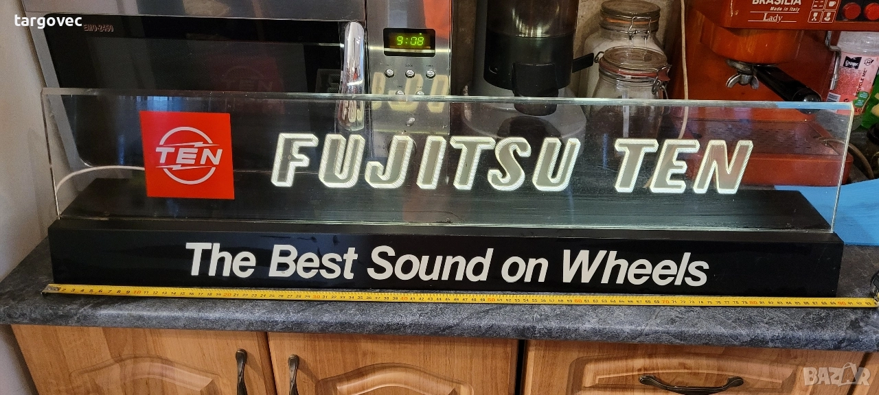 уникална светеща реклама от 80-те години Fujitsu Ten, снимка 1