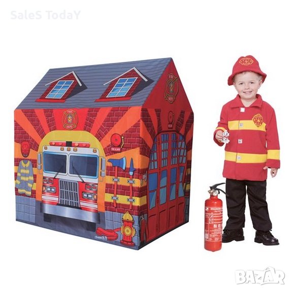 Палатка за деца Пожарна,  95х72х102см, снимка 1