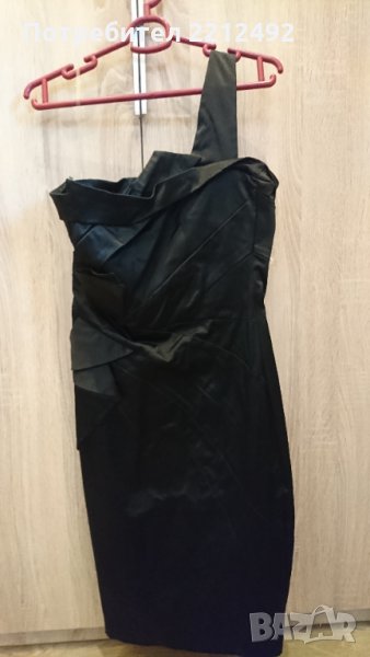Елегантна къса черна рокля оригами (НОВА), снимка 1