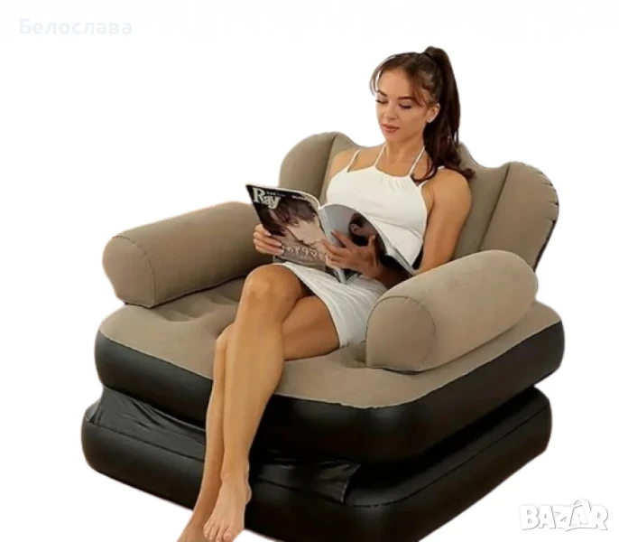 Надуваем фотьойл 5 в 1 SuperSofa - Пет вида комфорт в едно удобно решение, снимка 1