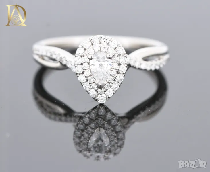 Нов Златен Пръстен с 0.52кт Естествени Диаманти, снимка 1