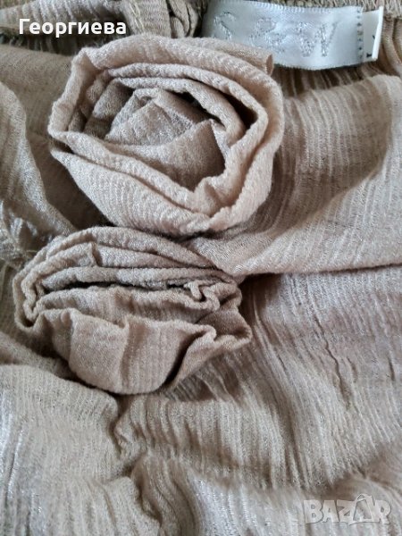 Бежов топ с връзки, снимка 1